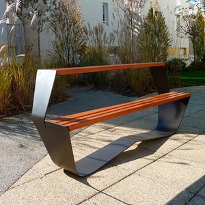 Luxe moderne <span class=keywords><strong>pvc</strong></span> extérieur étanche wpc <span class=keywords><strong>banc</strong></span> en bois avec structure en métal - Product Image 5