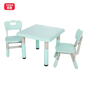 Yüksekliği ayarlanabilir çocuk masa ve sandalye seti yüksek kaliteli kare çocuk çalışma masası