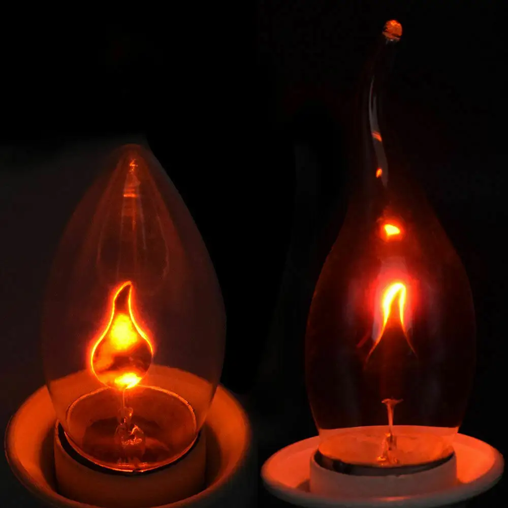 3W Vintage Scintillement Flamme Bougie Ampoules E14 E27 Lampes Décoratives De Bougie