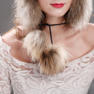 Chapeau d'hiver en peau de mouton de style aviateur de haute qualité pour femmes avec <span class=keywords><strong>bonnet</strong></span> d'oreille en fourrure de renard pour les scènes de fête - Product Image 6