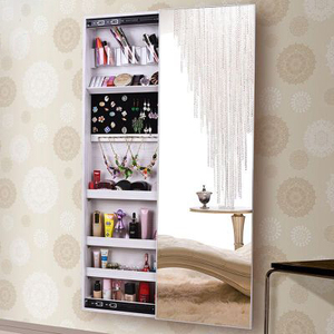 proveedor de muebles de dormitorio de madera de la pared de madera puerta corredera Gabinete de la joyería con puerta de espejo - Product Image 2