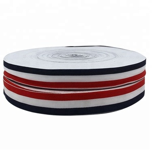 Alta calidad de encargo al por mayor 2,5 cm de poliéster rojo blanco azul tricolor rayas tejer grogrén (ligamento tafetán cinta - Product Image 3