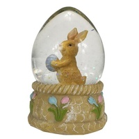 Globe de neige de Pâques en résine avec lapin, dôme en verre, Globo Di Neve, Water Ball