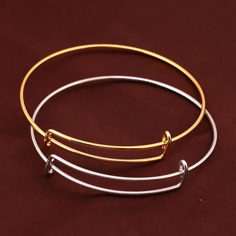 Nova moda tamanho picareta cabo expansível fio bangle pulseiras jóias DIY pulseira fio ajustável charm bracelet