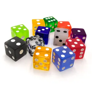 Groothandel 20mm Eco-vriendelijke doorschijnende matte casino dobbelstenen custom polyhedrale dobbelstenen
