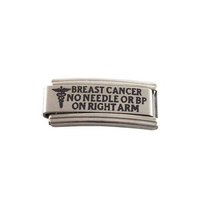 Pulsera <span class=keywords><strong>de</strong></span> Alerta Médica Ajustable <span class=keywords><strong>de</strong></span> Acero Inoxidable con Eslabones Componibles, Sin Agujas ni Presión Arterial en el <span class=keywords><strong>Brazo</strong></span> Derecho, Estilo Italiano - Product Image 1