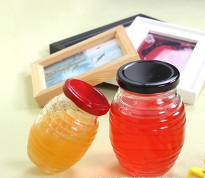 Abeille <span class=keywords><strong>maison</strong></span> En forme de Nid D'abeille large bouche ovale en forme de salade 380 ml <span class=keywords><strong>fruits</strong></span> confiture bocal en verre avec - Product Image 1
