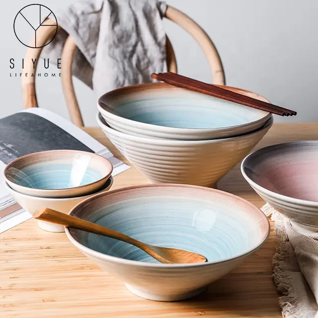Креативная керамическая нить Ramen Family Bucket Soup Bowl 1465