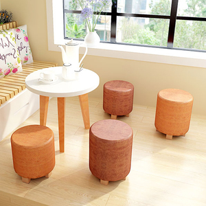 New Round Solid Wood <strong>Leather</strong> <strong>Stool</strong> Home Furniture Living Room Furniture Home <strong>Stool</strong> &amp; Ottoman Modern Wooden in the Living Room - Product Image 5