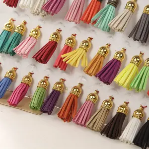 Cute MINI Faux Suede Leather Keychain Tassel Clothing Decoration Tassel Trim