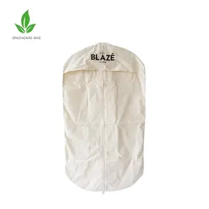 Nature Color Canvas Cotton Garment Bags with Logo