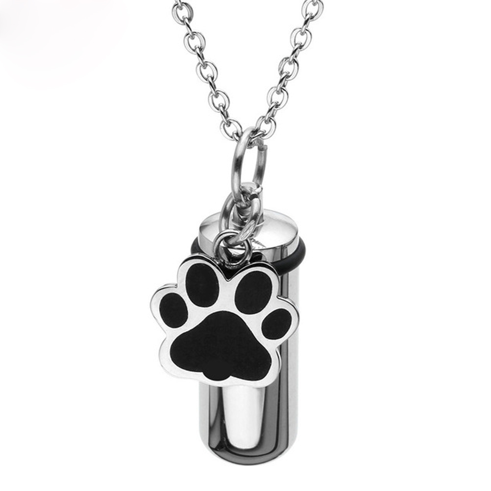 Hond Paw Crematie Hanger Rvs Ketting Gedenkteken As Urn Sieraden Keepsake Charm Gepersonaliseerde Graveren