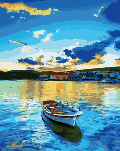 CHENISTORY 991197 Lac Bateau DIY Peinture Par Numéros Peinture <span class=keywords><strong>Calligraphie</strong></span> Acrylique Peinture Par Numéros Pour La Maison Décoration Murale - Product Image 1