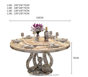 Haute qualité dubaï fantaisie tournant autour de noce en marbre table à manger - Product Image 6