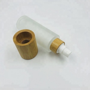 Grado Superior <span class=keywords><strong>mate</strong></span> botella de <span class=keywords><strong>aerosol</strong></span> de vidrio con tapa de bambú/helado botella del rociador de la bomba embalaje - Product Image 3