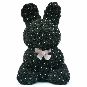 Best Seller 40CM Easter Rose diamond Bunny Rabbit Bear Animal Shape Rose Valentine'S Day Love