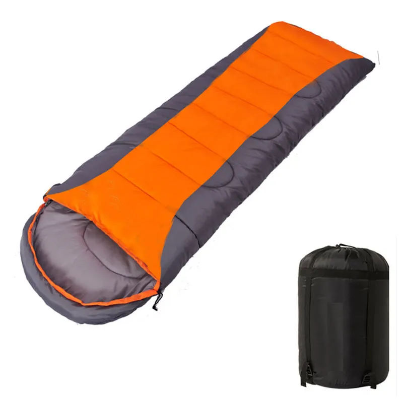 Verdickung Outdoor Camping Schlafsack im Winter Orange Grau Blau Grau Farbiger Schlafsack Fahren Camping Schlafsack