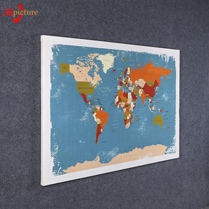 Color de la impresión Digital <span class=keywords><strong>mundo</strong></span> mapa <span class=keywords><strong>del</strong></span> <span class=keywords><strong>mundo</strong></span> de la lona arte de la pared de la lona, pintura - Product Image 2