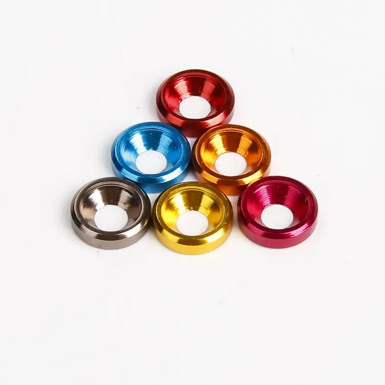 Red blue yellow colorful M7 Anodized Aluminum Washer For Socket Screw
