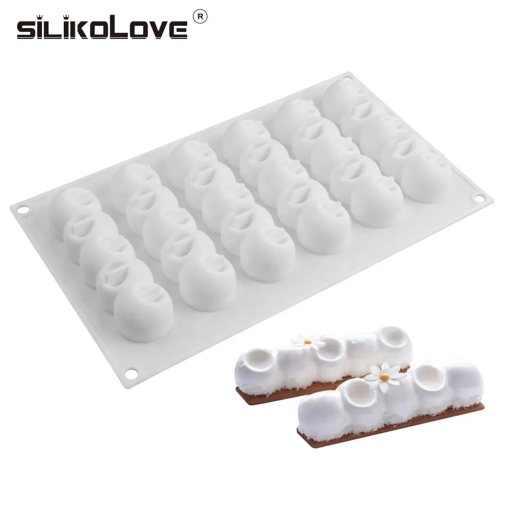 Duurzaam in gebruik slip 8 Holte Grappige Vorm Siliconen 3D Cake Bakken Molds