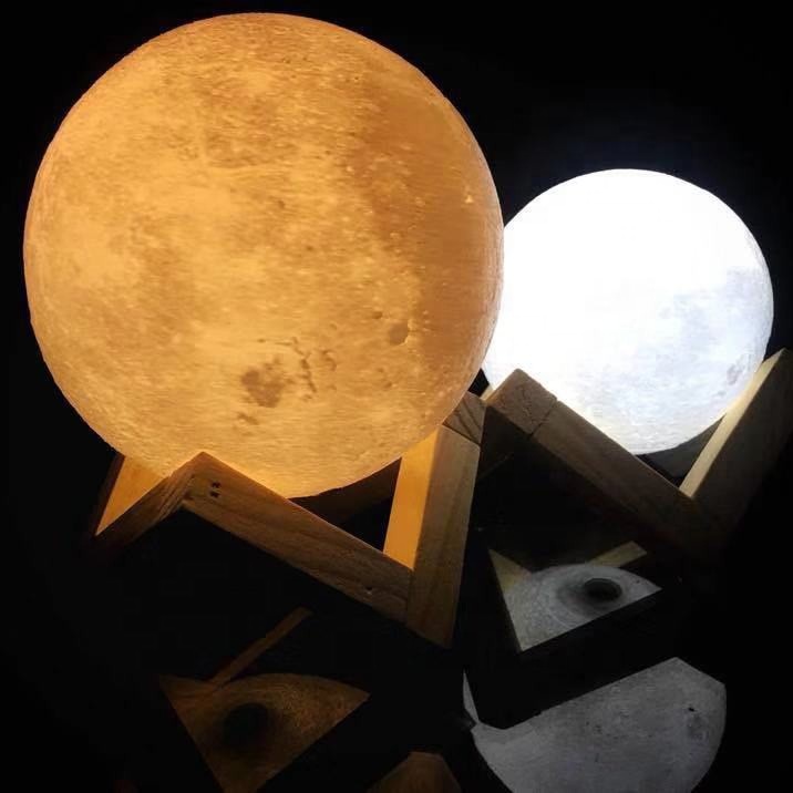 Пластиковый сенсорный 3 цвета светодио дный светодиодный лунный ночник Луна лампа