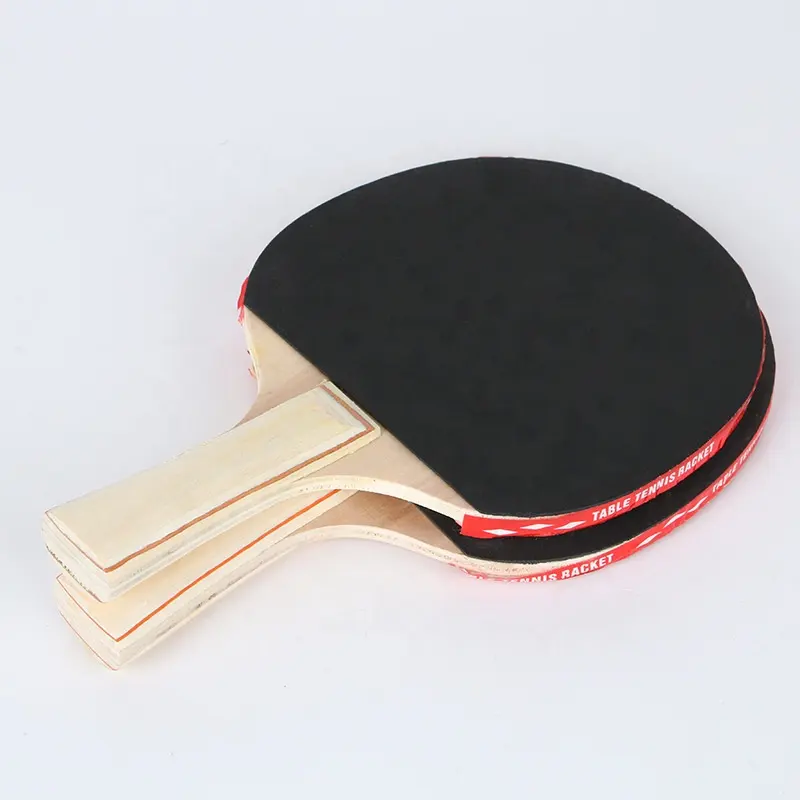 Aangepaste Goedkope Houten Ping Pong Paddle Tafeltennis Racket Beginner Tafeltennis Bat Set