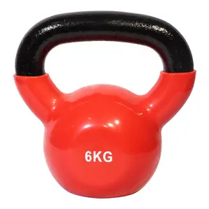 Özel spor salonu spor güç egzersiz ağırlık PVC kaplı yarışması dökme demir kettlebell toptan