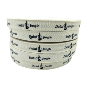 <span class=keywords><strong>Ruban</strong></span> de <span class=keywords><strong>coton</strong></span> à chevrons <span class=keywords><strong>sergé</strong></span> imprimé personnalisé de couleur naturelle de 2cm en gros avec logo - Product Image 4
