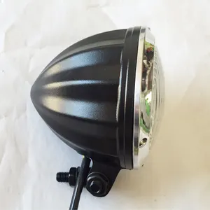 5 بوصة LED العالمي الرجعية H4 دراجة نارية المصباح مصباح لل مقهى المتسابق بوبر المروحية الأسود