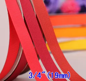 100% Polyester 3/4"(19mm) Solid Color Grosgrain Ribbon Decoration Wrap Ribbons For Hair Bow Arts Crafts & Sewing