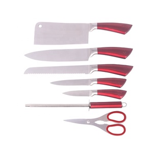 Lot de 8 couteaux de cuisine en acier inoxydable avec manche creux rouge et bloc en acrylique pour la <span class=keywords><strong>Suisse</strong></span> - Product Image 1