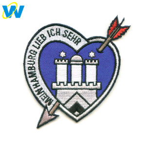 Logo personnalisé coeur patch, fer sur la correction pour <span class=keywords><strong>les</strong></span> vêtements - Product Image 1