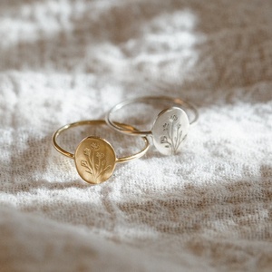 Gioielli Retrò, Nuovissimo Anello Personalizzato <span class=keywords><strong>con</strong></span> Incisione, Placcato in Oro 18k, Design Delicato a Forma di Fiore, Anello <span class=keywords><strong>con</strong></span> <span class=keywords><strong>Nome</strong></span> Economico - Product Image 5