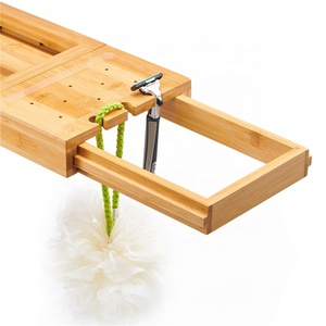 Portaoggetti <span class=keywords><strong>da</strong></span> <span class=keywords><strong>Vasca</strong></span> in Bambù a Due Pezzi, Nuovo Design, Eco-Friendly, di Piccole Dimensioni, con Lati Estensibili, Colore Naturale, Logo Personalizzabile - Product Image 4