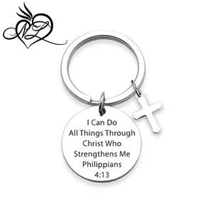 Christian Keychain I Can Do All Things Through Christ Who Strengthens Me Religious Keychain Scripture Jewelry Inspirational Gift