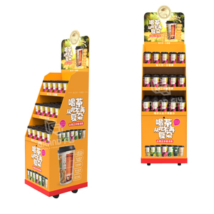 Expositor de Cartón Personalizado de 3 Niveles para Bebidas Energéticas, Expositor de Cartón POP con Ruedas - Product Image 2