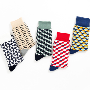 Argyle bigote diseño lindo verano moda divertida mujer personalizado al por mayor Plaid calcetines divertidos - Product Image 3