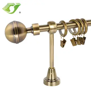 Stardeco ขายส่งราคาโลหะเดี่ยวผ้าม่านที่มีลูก Finial