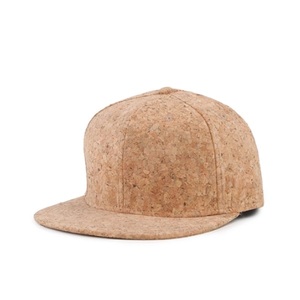 En gros mode personnalisée <span class=keywords><strong>blanc</strong></span> plat brim 6 panneaux en bois de liège en cuir <span class=keywords><strong>snapback</strong></span> chapeau casquette - Product Image 1