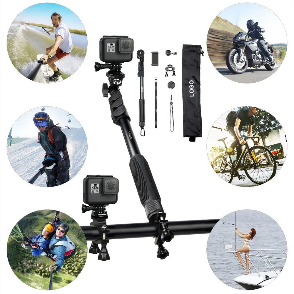 Luxury selfie stick kit for GoPros camera Mobile Phones and SLR Camera Holder for Bike