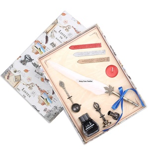 Antiguo pluma de la pluma de caligrafía con Extra de 5 pcs de Metal plumín escribir bolígrafos para regalo de Navidad - Product Image 2