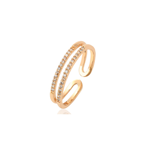 15206 Groothandel eenvoudige fijne dames sieraden zirkoon kanaal instelling verstelbare vinger <span class=keywords><strong>ring</strong></span> - Product Image 1