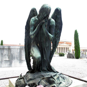 Estatua de Ángel de metal antiguo de alta calidad, estatua de bronce de cementerio, artesanal - Product Image 5