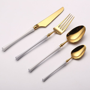 Ensembles de <span class=keywords><strong>couverts</strong></span> couleur or Fourchettes couleur <span class=keywords><strong>rose</strong></span> et couteau cuillère - Product Image 5