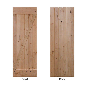 حار بيع البلد نمط عمودي Slat V-Groove Knotty ألدر الخشبية الداخلية انزلاق اللوح الخشبي أبواب الحظيرة - Product Image 3