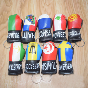 Al azar colores venta al por mayor de impresión de Puerto Rico banderas recuerdos de cuero Mini guante de boxeo llavero - Product Image 1