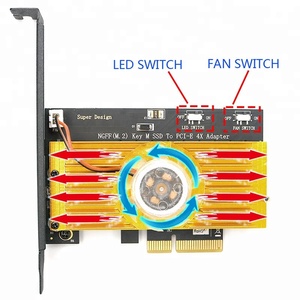 NGFF M.2 SSD NVME PCI-E pour PCI-E 3.0x 4X Adaptateur avec Ventilateur De Refroidissement et Profil Bas Support pour Bureau - Product Image 6