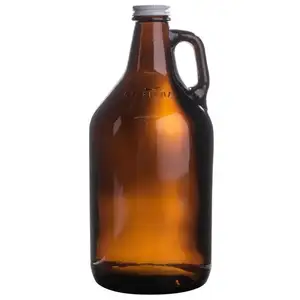 64Oz 1/2 Gallon Amber Glass Growler Với Nắp Nhôm 38Mm