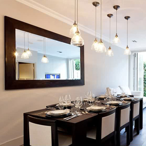 Norhs rustique de luxe rectangulaire <span class=keywords><strong>grand</strong></span> encadré noir <span class=keywords><strong>salle</strong></span> <span class=keywords><strong>à</strong></span> <span class=keywords><strong>manger</strong></span> en bois <span class=keywords><strong>miroir</strong></span> mural décoratif - Product Image 1