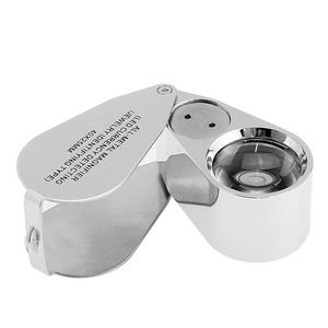 Lupa Mini de Metal 40X 25mm com LED, Lente de Microscópio, Lupa para Joias, Detector de Moedas com Luz UV LED - Product Image 3